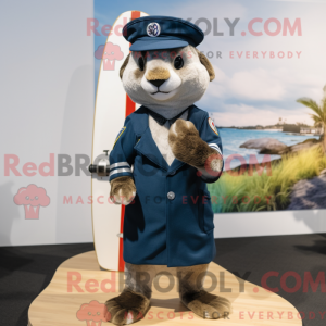 Navy Ferret maskot kostume...