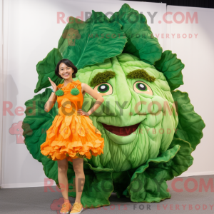 Orange Cabbage Leaf mascot...