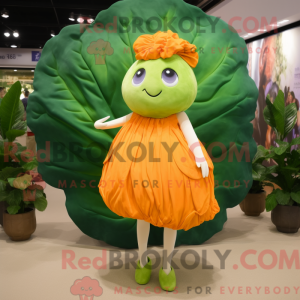 Orange Cabbage Leaf maskot...