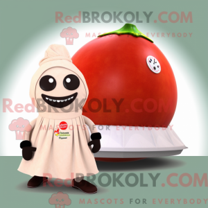 Beige tomatmaskotdraktfigur...