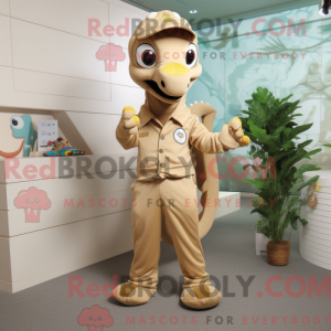 Tan Seahorse mascot costume...