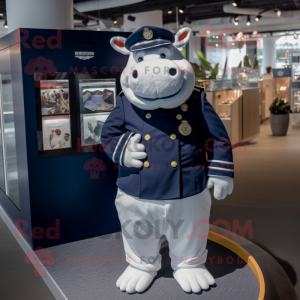 Navy Hippopotamus mascotte...