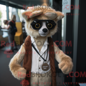 Mascotte de Lémurien beige...