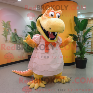 Peach Crocodile maskot...