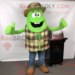 Lime Green Bbq Ribs mascot...