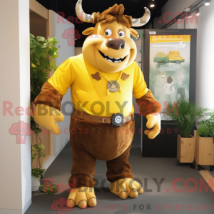 Yellow Minotaur mascot...