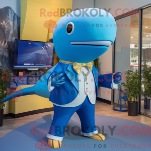 Gold Blue Whale mascot...