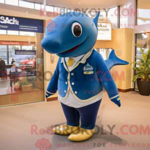 Gold Blue Whale mascot...