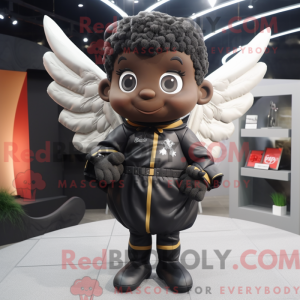 Black Cupid mascot costume...