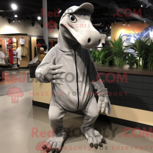 Grå Parasaurolophus maskot...