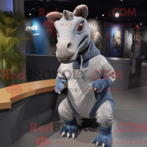 Grå Parasaurolophus maskot...