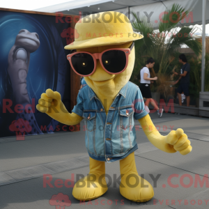 Gold Squid-maskotdraktfigur...
