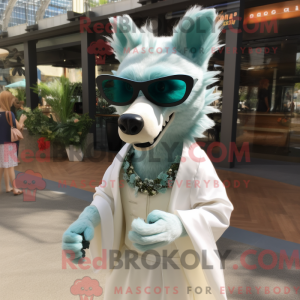 Teal Hyäne Maskottchen...