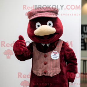 Maroon Cod maskot kostume...