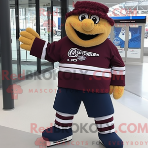 Maroon Cod-maskotdraktfigur...