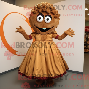 Brown Paella mascot costume...