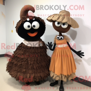 Brown Paella mascot costume...