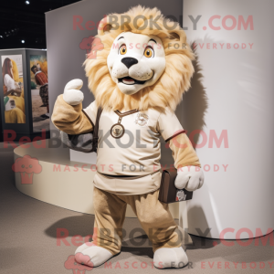 Beige Tamer Lion mascot...