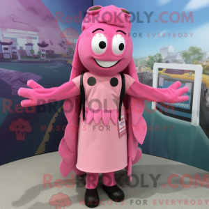 Postava maskota Pink Shrimp...