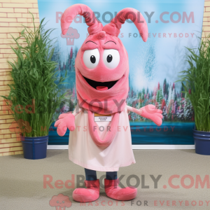 Postava maskota Pink Shrimp...