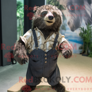 Luiaardbeer mascottekostuum...
