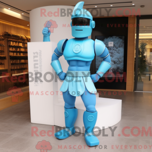 Cyan Spartan Soldier maskot...
