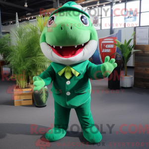 Green Shark mascot costume...