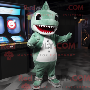Green Shark mascot costume...
