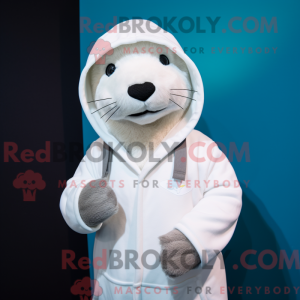 Witte Otter mascottekostuum...