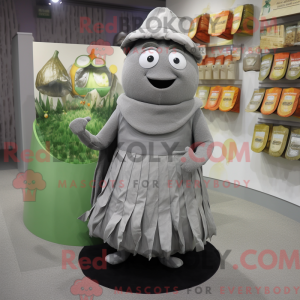 Grå Zucchini maskot kostume...