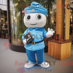 Personaggio mascotte blu...