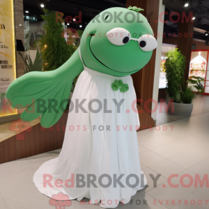 Green Humpback Whale mascot...