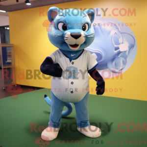 Himmelblå Jaguarundi maskot...