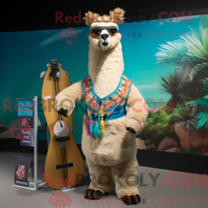 Tan Llama maskot drakt...