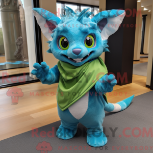 Cyan Chupacabra maskot...