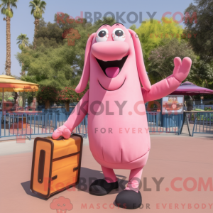 Pink Hot Dog maskot kostume...