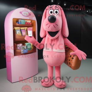 Pink Hot Dog maskot kostume...