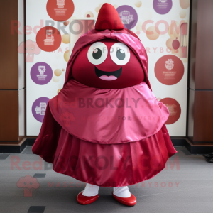 Maroon Dim Sum maskot drakt...