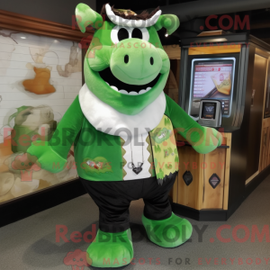 Grøn bøf maskot kostume...