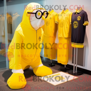 Geel Walrus-mascottekostuum...