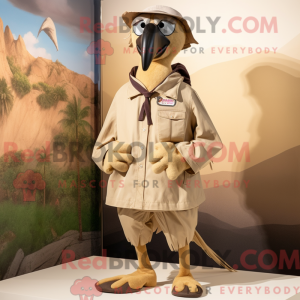 Tan Crow maskot kostume...