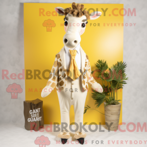 Cream Giraffe maskot...