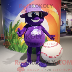 Purple Baseball Ball mascot...