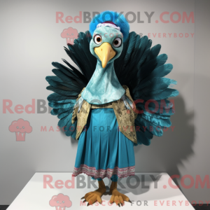 Cyan Truthahn Maskottchen...