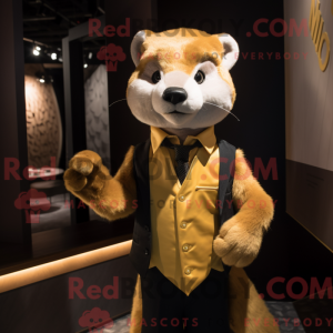 Gold Marten maskot kostume...