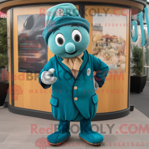Teal Oyster Maskottchen...