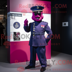Magenta Navy Soldier maskot...
