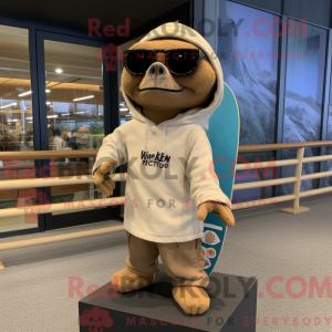 Beige Skateboard maskot...