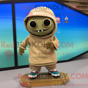 Beige Skateboard mascot...