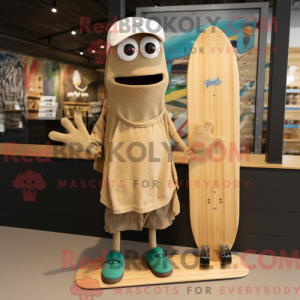 Beige Skateboard maskot...